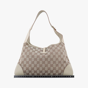 Pre-owned Gucci Jackie Ivory × Beige canvas×leather 001.40 handbag | stylenewstar