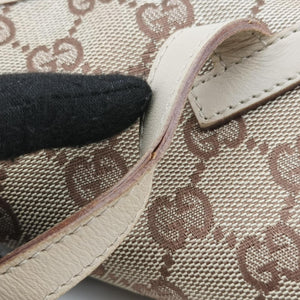 Pre-owned Gucci Jackie Ivory × Beige canvas×leather 001.40 handbag | stylenewstar