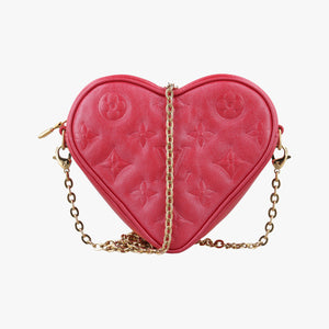Pre-owned Louis Vuitton Heart on Chain Red Lambskin M80837 shoulderbag | stylenewstar