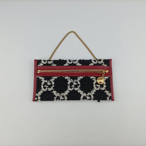 Vintage Gucci Rajah Black × Red × Multi tweed × leather 537219 shoulderbag | stylenewstar