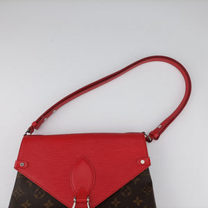 Pre-owned Louis Vuitton SAINT MICHEL Brown×COQUELICOT Monogram Canvas×epi M44031 shoulderbag | stylenewstar