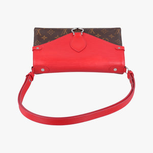 Pre-owned Louis Vuitton SAINT MICHEL Brown×COQUELICOT Monogram Canvas×epi M44031 shoulderbag | stylenewstar