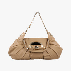 Pre-owned Christian Dior Jazz Club Beige leather shoulderbag | stylenewstar
