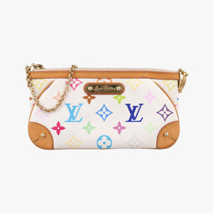 Pre-owned Louis Vuitton Pochette Mira MM Accessory Pouch white Monogram Multicolor M60096 handbag | stylenewstar