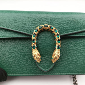 Pre-owned Gucci Dionysus Green Leather 476432 shoulderbag | stylenewstar