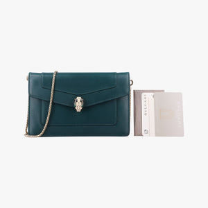 Secondhand Bvlgari SERPENTI FOREVER Green Leather shoulderbag | stylenewstar