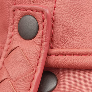 Pre-owned Bottega Veneta Intrecciato Coral Pink Lambskin shoulderbag | stylenewstar