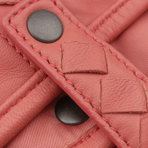 Pre-owned Bottega Veneta Intrecciato Coral Pink Lambskin shoulderbag | stylenewstar