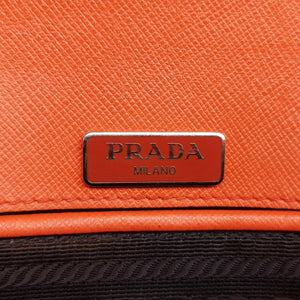Secondhand Prada Sound Lock Orange SAFFIANO Leather BN0924 shoulderbag | stylenewstar