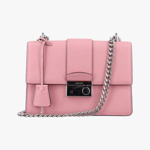 Pre-owned Prada Sound Lock Pink SAFFIANO Leather 1BD034 shoulderbag | stylenewstar