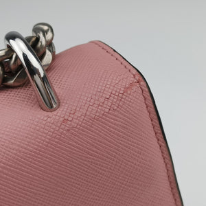 Pre-owned Prada Sound Lock Pink SAFFIANO Leather 1BD034 shoulderbag | stylenewstar