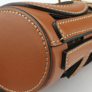 Pre-owned Fendi Nano Step Out Brown Canvas×Leather 7AS189 shoulderbag | stylenewstar