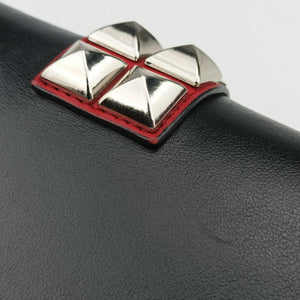 Pre-owned Prada Elektra Studded Black Leather IDH061 shoulderbag | stylenewstar