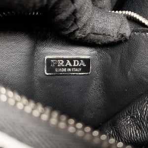 Pre-owned Prada Triangle Logo Silver patent shoulderbag | stylenewstar