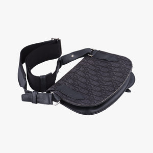 Pre-owned Christian Dior Saddle Black Jacquard×Leather bum bag/waist bag | stylenewstar