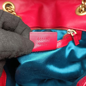 Pre-owned Gucci GG Marmont Red velour 443497 shoulderbag | stylenewstar