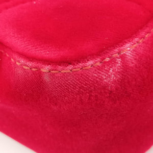 Pre-owned Gucci GG Marmont Red velour 443497 shoulderbag | stylenewstar