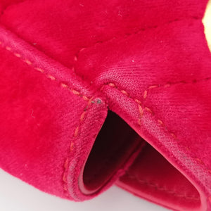 Pre-owned Gucci GG Marmont Red velour 443497 shoulderbag | stylenewstar