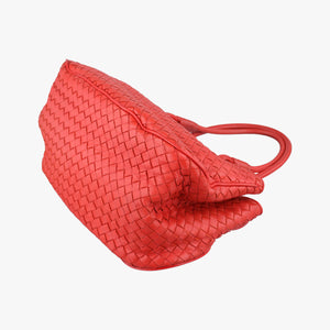Pre-owned Bottega Veneta Intrecciato Red lambskin handbag | stylenewstar