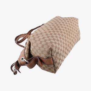 Pre-owned Gucci Medium Bamboo Brown Canvas×Leather 232959 handbag | stylenewstar