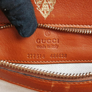 Secondhand Gucci Stirrup Brown leather 277514 handbag | stylenewstar