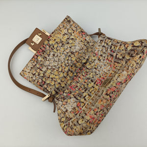 Pre-owned Fendi Baguette Beige×Multicolour fabric 8BR180 shoulderbag | stylenewstar