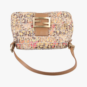 Pre-owned Fendi Baguette Beige×Multicolour fabric 8BR180 shoulderbag | stylenewstar
