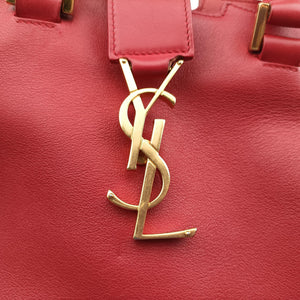 Pre-owned Yves Saint Laurent BABY CABAS Red Leather 394461 shoulderbag | stylenewstar