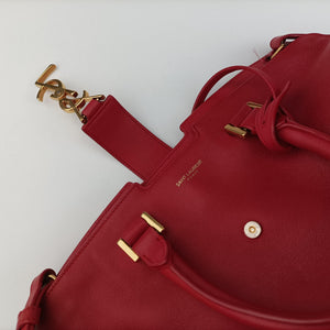 Pre-owned Yves Saint Laurent BABY CABAS Red Leather 394461 shoulderbag | stylenewstar