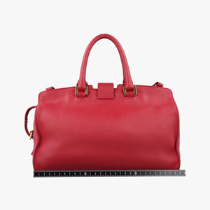 Pre-owned Yves Saint Laurent BABY CABAS Red Leather 394461 shoulderbag | stylenewstar