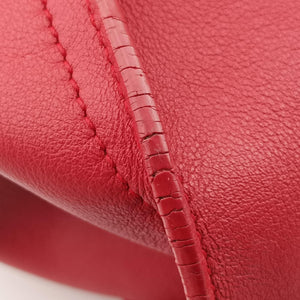Pre-owned Yves Saint Laurent BABY CABAS Red Leather 394461 shoulderbag | stylenewstar