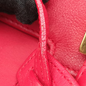 Pre-owned Yves Saint Laurent BABY CABAS Red Leather 394461 shoulderbag | stylenewstar