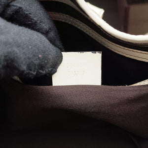 Pre-owned Gucci New Jackie Brown×White PVC coated canvas×Leather 203493 handbag | stylenewstar