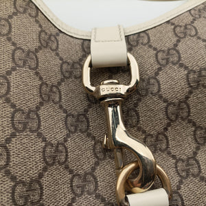 Pre-owned Gucci New Jackie Brown×White PVC coated canvas×Leather 203493 handbag | stylenewstar