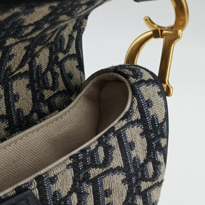 Vintage Christian Dior Saddle Navy Jacquard handbag | stylenewstar