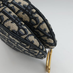 Vintage Christian Dior Saddle Navy Jacquard handbag | stylenewstar