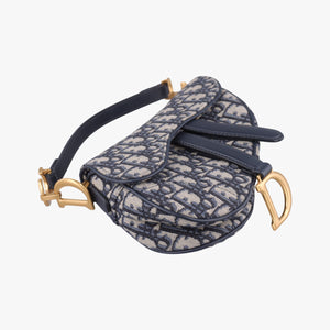 Vintage Christian Dior Saddle Navy Jacquard handbag | stylenewstar