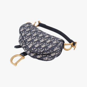 Vintage Christian Dior Saddle Navy Jacquard handbag | stylenewstar