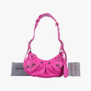 Pre-owned Balenciaga Le Cagole mini Rose Leather shoulderbag | stylenewstar