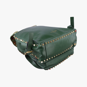 Pre-owned Valentino Rockstud Green Leather backpack/rucksack | stylenewstar