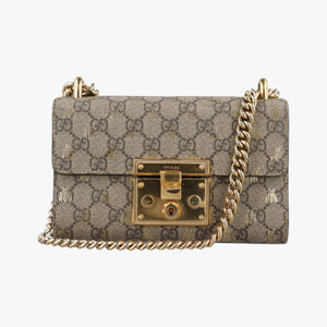 Pre-owned Gucci Padlock Brown PVC coated canvas 409487 shoulderbag | stylenewstar