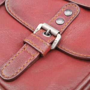 Secondhand Christian Dior Gaucho Burgundy Leather handbag | stylenewstar
