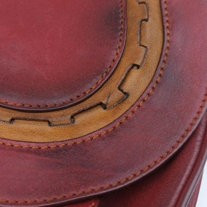Secondhand Christian Dior Gaucho Burgundy Leather handbag | stylenewstar