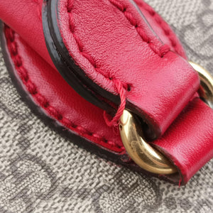 Pre-owned Gucci GG SUPREME Beige×Pink×Red PVC coated canvas × leather 409534 shoulderbag | stylenewstar