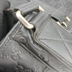 Vintage Gucci Guccissima Messenger Black Leather 223665 shoulderbag | stylenewstar