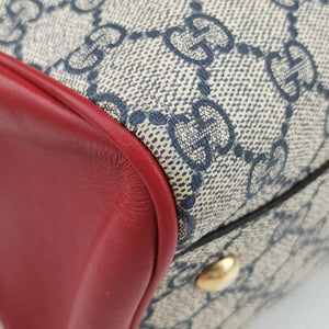 Secondhand Gucci GG SUPREME Beige x Red x Navy PVC coated canvas×Leather 409529 shoulderbag | stylenewstar
