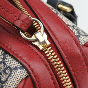 Secondhand Gucci GG SUPREME Beige x Red x Navy PVC coated canvas×Leather 409529 shoulderbag | stylenewstar