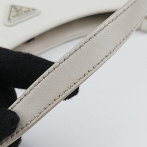 Pre-owned Prada Cleo White Brushed leather 1BC499 shoulderbag | stylenewstar