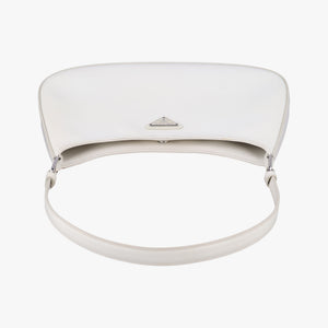Pre-owned Prada Cleo White Brushed leather 1BC499 shoulderbag | stylenewstar