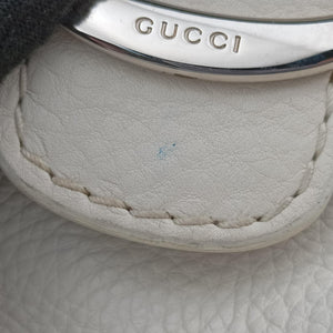 Pre-owned Gucci Guccissima Techno Horsebit White Leather 240236 shoulderbag | stylenewstar